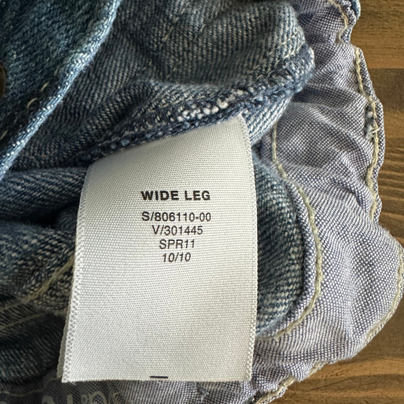Girls Gap Wide-Leg Butterfly Jeans Size 5 Blue 100% Cotton Denim Y2K Style VTG - Picture 5 of 6